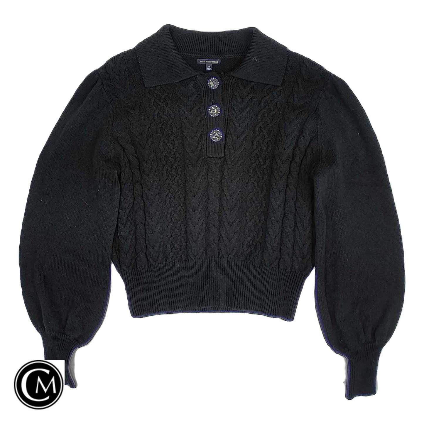 Sweater By Who What Wear In Black, Size: M image 1