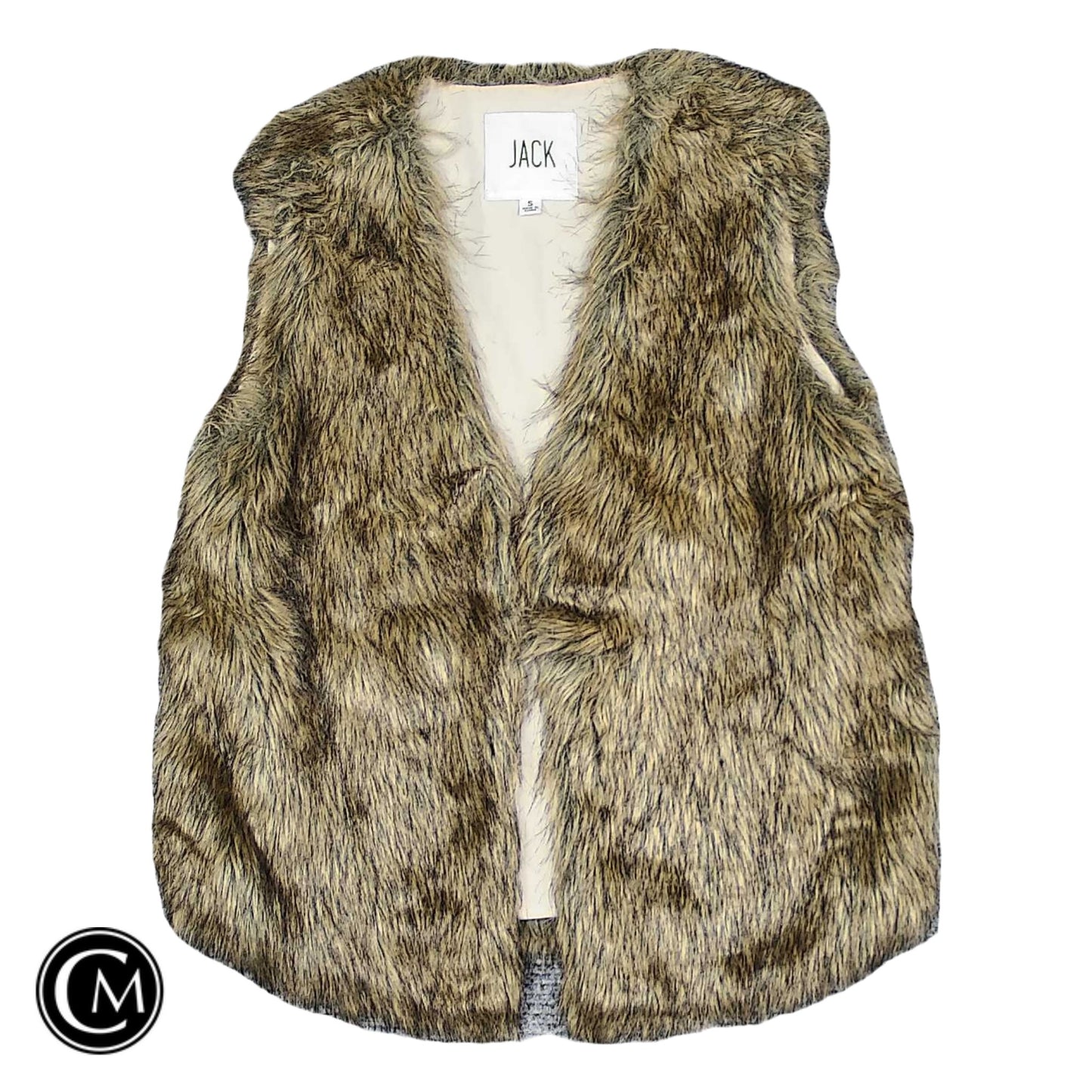 Vest Faux Fur & Sherpa By Jack In Brown, Size: S image 1