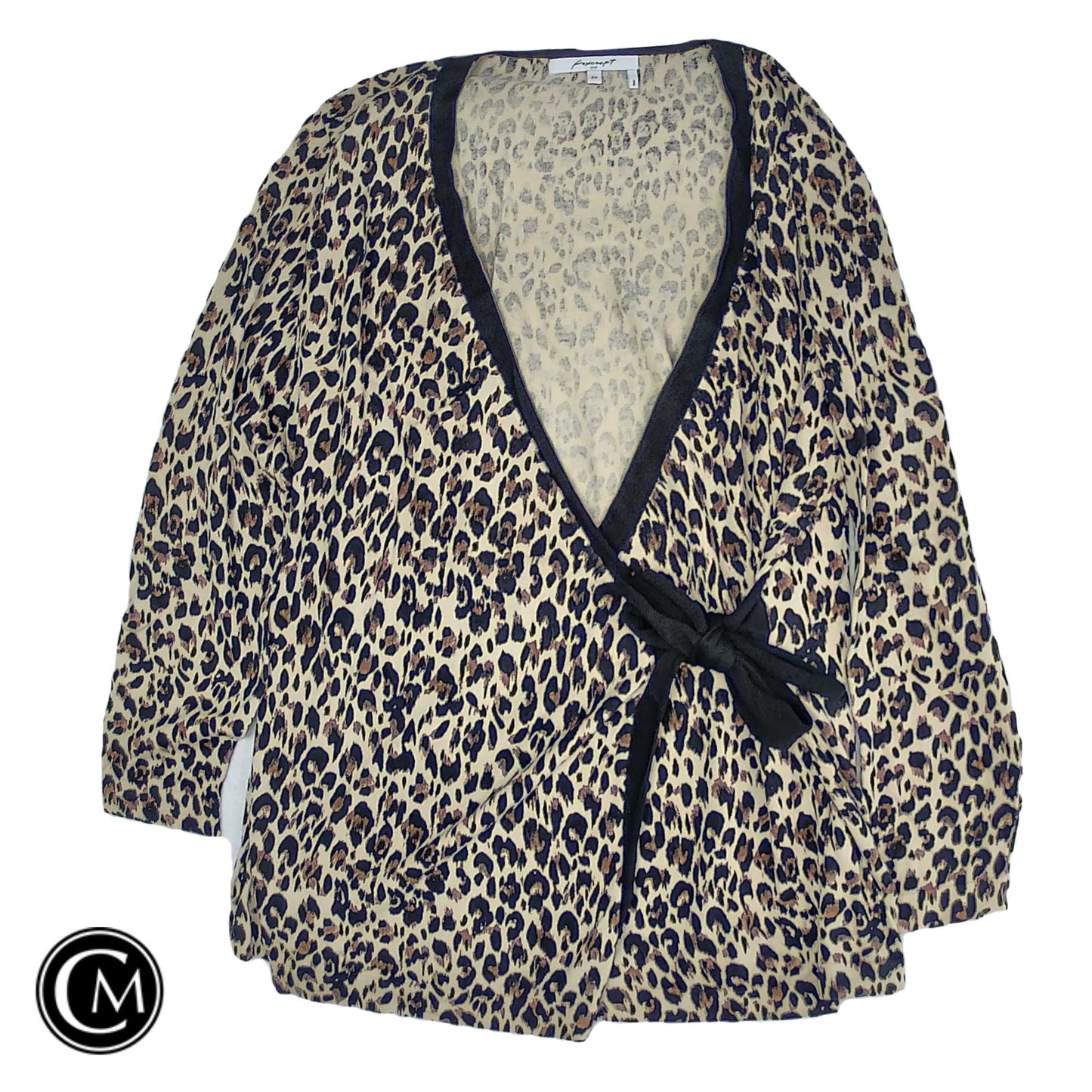 Top Ls By Foxcroft In Leopard Print, Size: 2x image 1