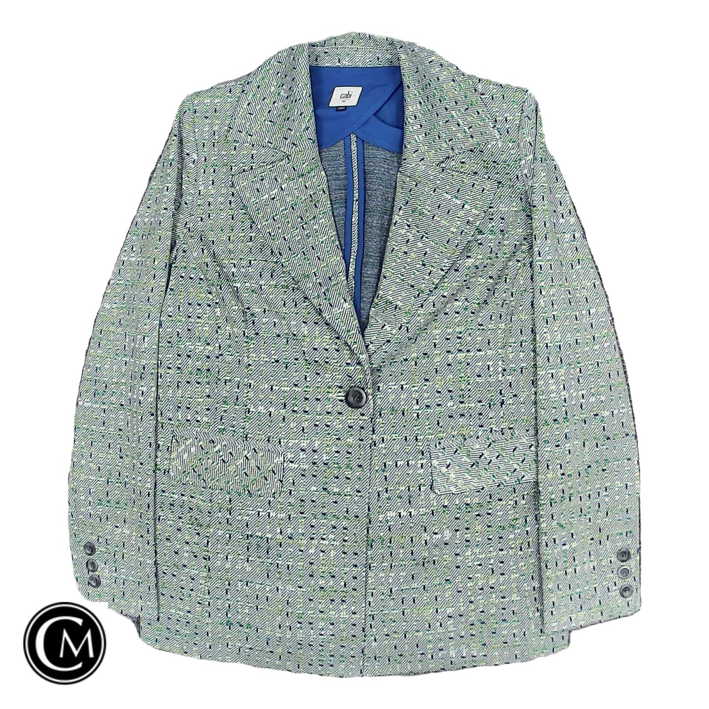 Blazer By Cabi In Blue & Grey, Size: M image 1