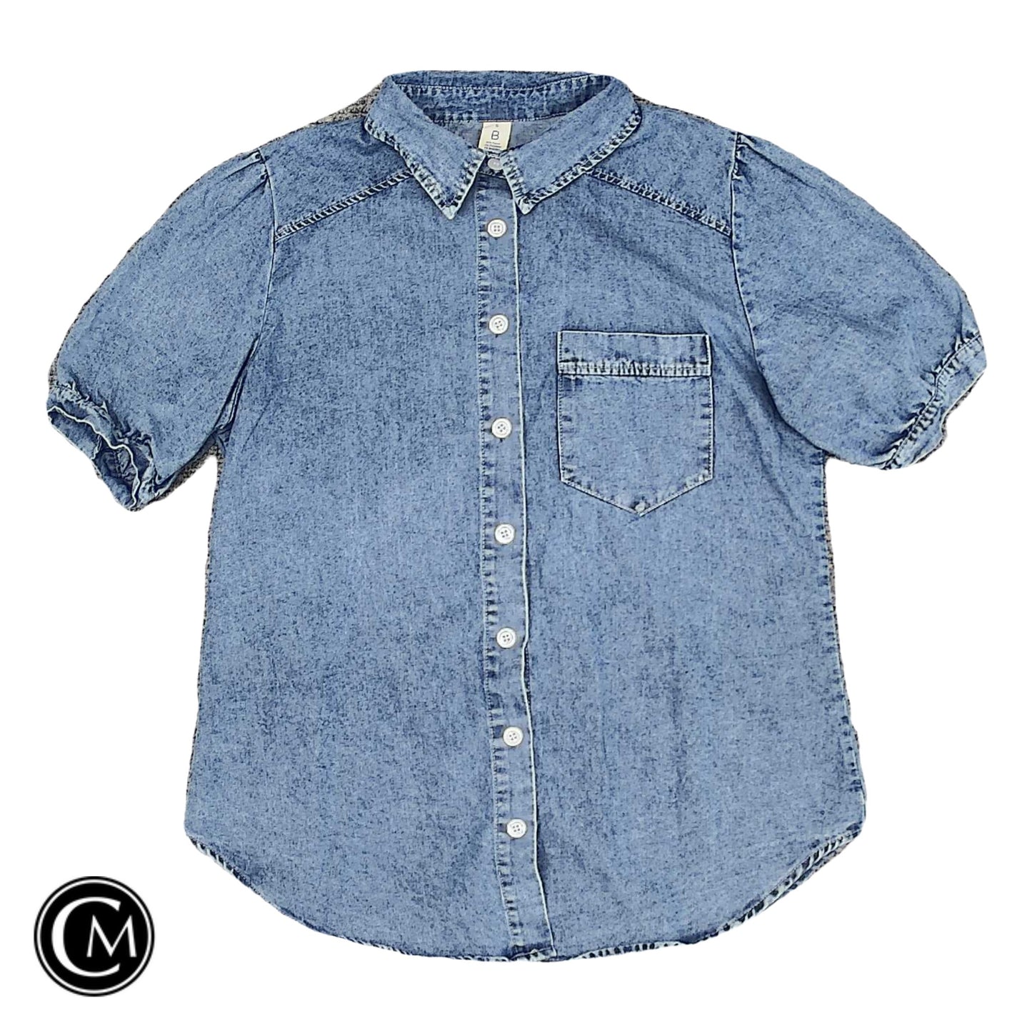 Top Ss By Betabrand In Blue Denim, Size: S image 1