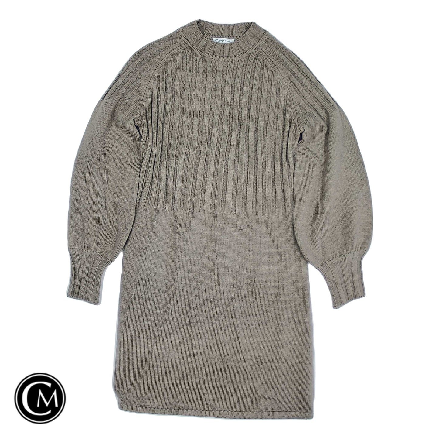 Dress Sweater By Calvin Klein In Taupe, Size: M image 1