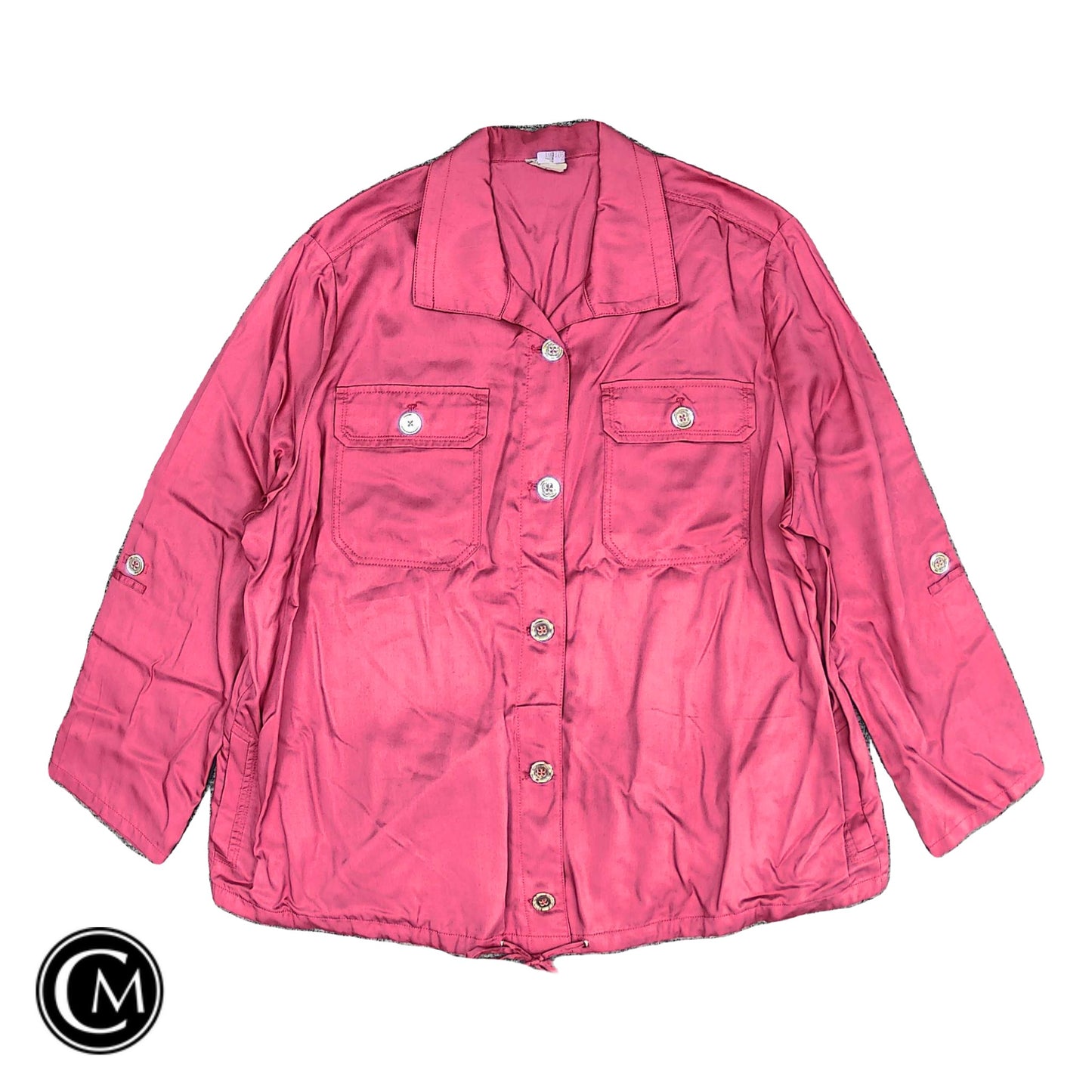 Jacket Shirt By Chicos In Pink, Size: Xxl image 1