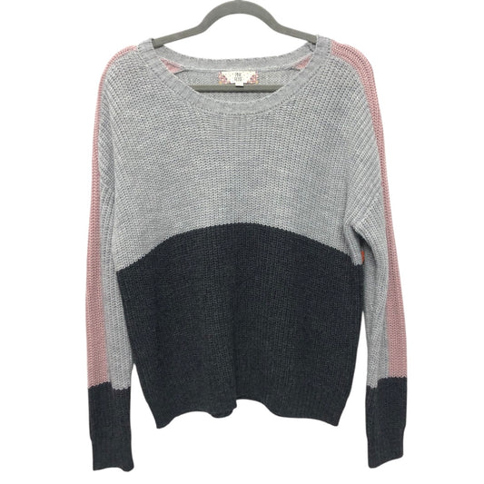 Sweater By Pink Rose In Grey & Pink, Size:L