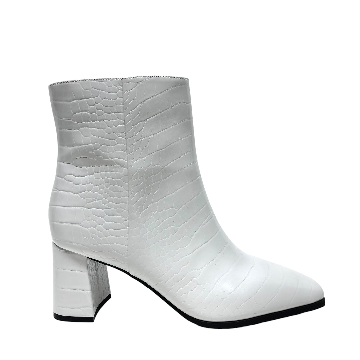 Boots Ankle Heels By Inc In White, Size:9