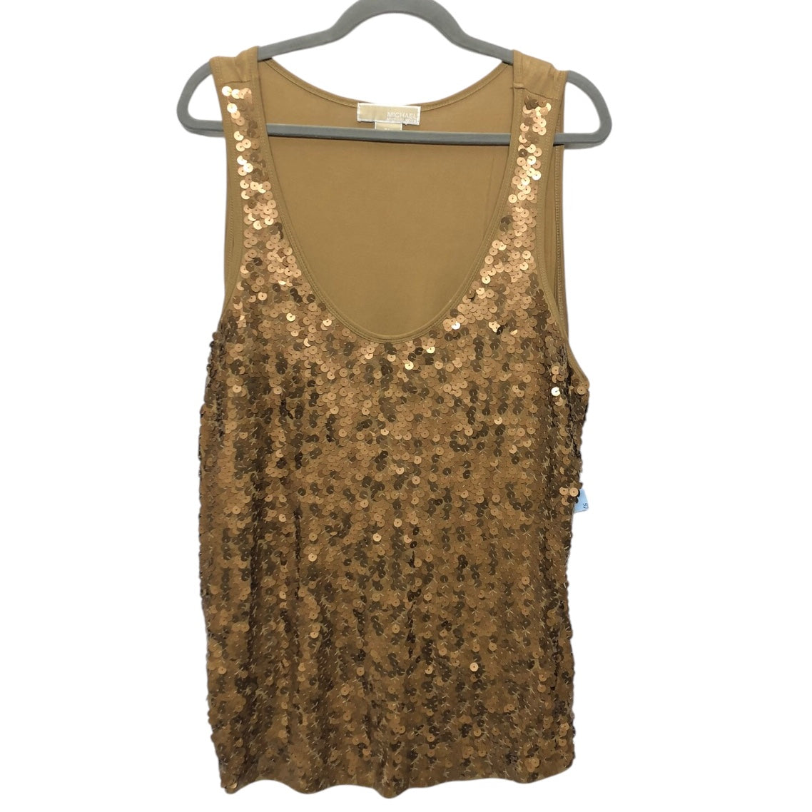 Top Sleeveless By Michael By Michael Kors In Bronze, Size:2X