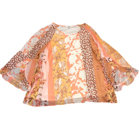 Blouse 3/4 Sleeve By Moa Moa In Multi, Size:3X