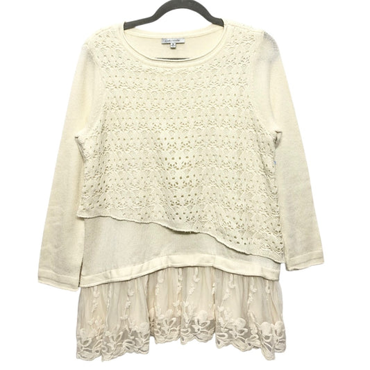 Sweater By John Mark In Cream, Size:M