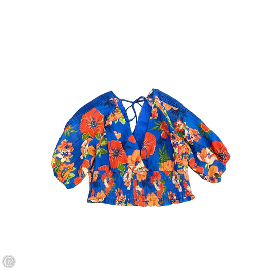 Top Short Sleeve By Guess In Blue & Orange, Size: Xl