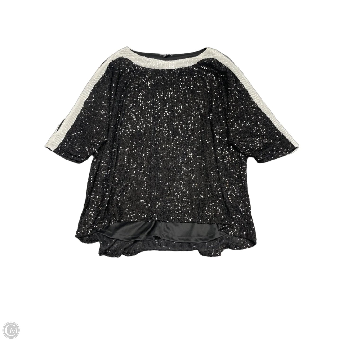 Top 3/4 Sleeve By Cable And Gauge In Black & White, Size: 3x