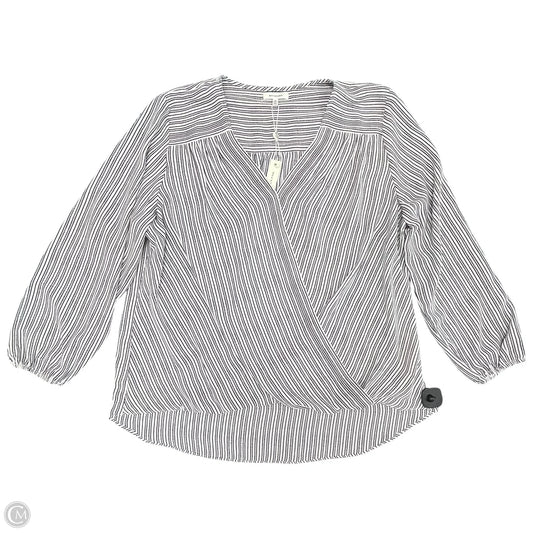 Top Long Sleeve By Max Studio In Black & White, Size: 1x