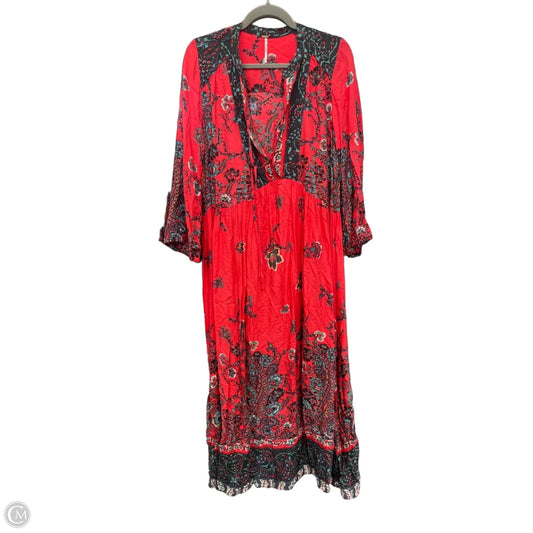 Dress Casual Maxi By Free People In Green & Red, Size: S