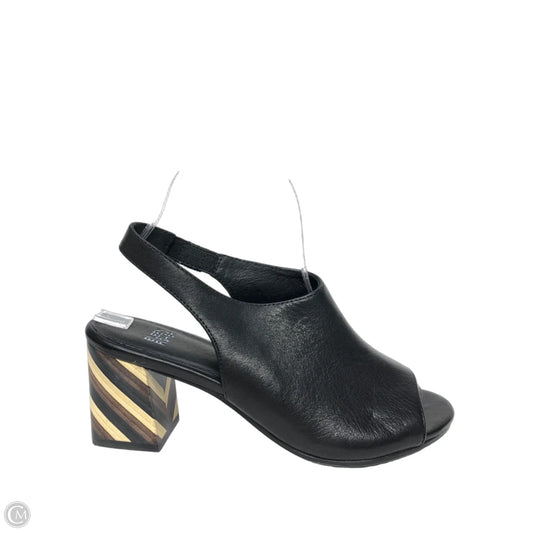 Sandals Heels Block By Eileen Fisher In Black & Cream, Size: 6.5