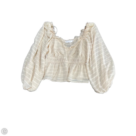Top Long Sleeve By Astr In Cream, Size: M