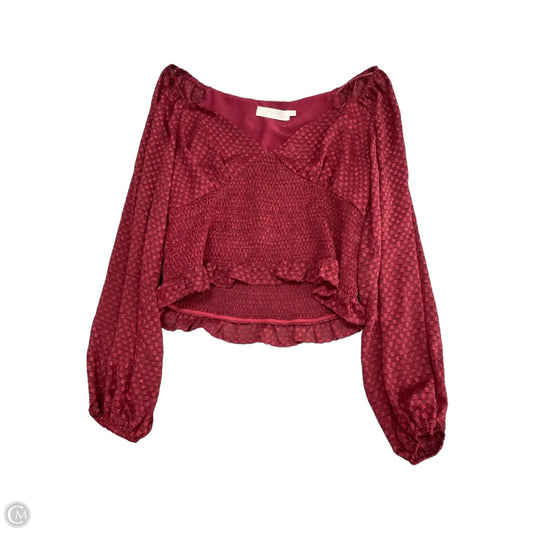 Top Long Sleeve By Astr In Maroon, Size: Xl