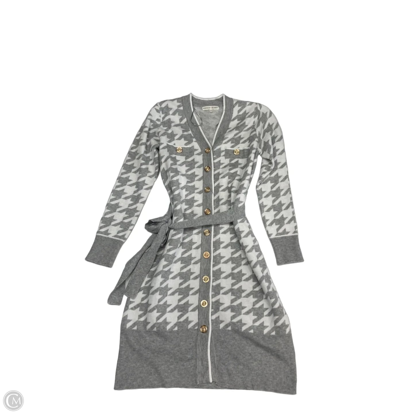 Sweater By Clothes Mentor In Grey & White, Size: M