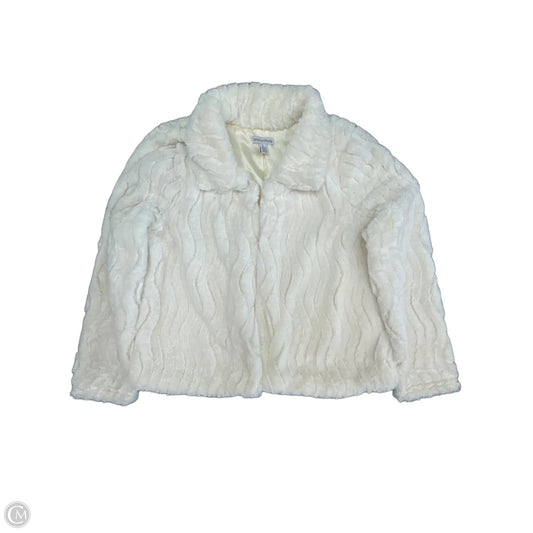 Jacket Faux Fur & Sherpa By Nina Leonard In Ivory, Size: L