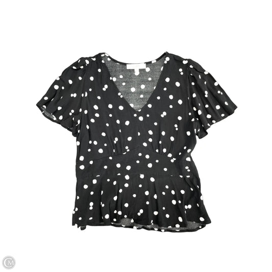 Top Short Sleeve By Loft In Polkadot Pattern, Size: 12