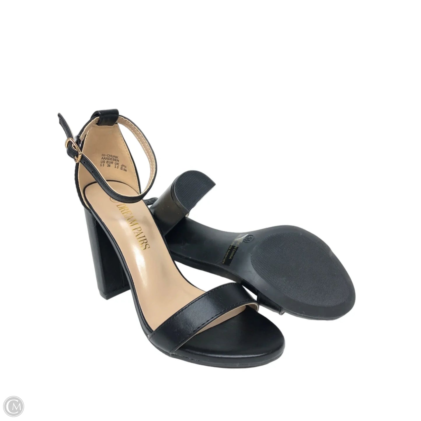 Sandals Heels Block By Dream Pairs In Black, Size: 5.5