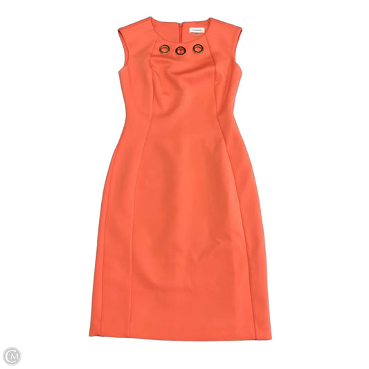 Dress Work By Calvin Klein In Orange, Size: 2