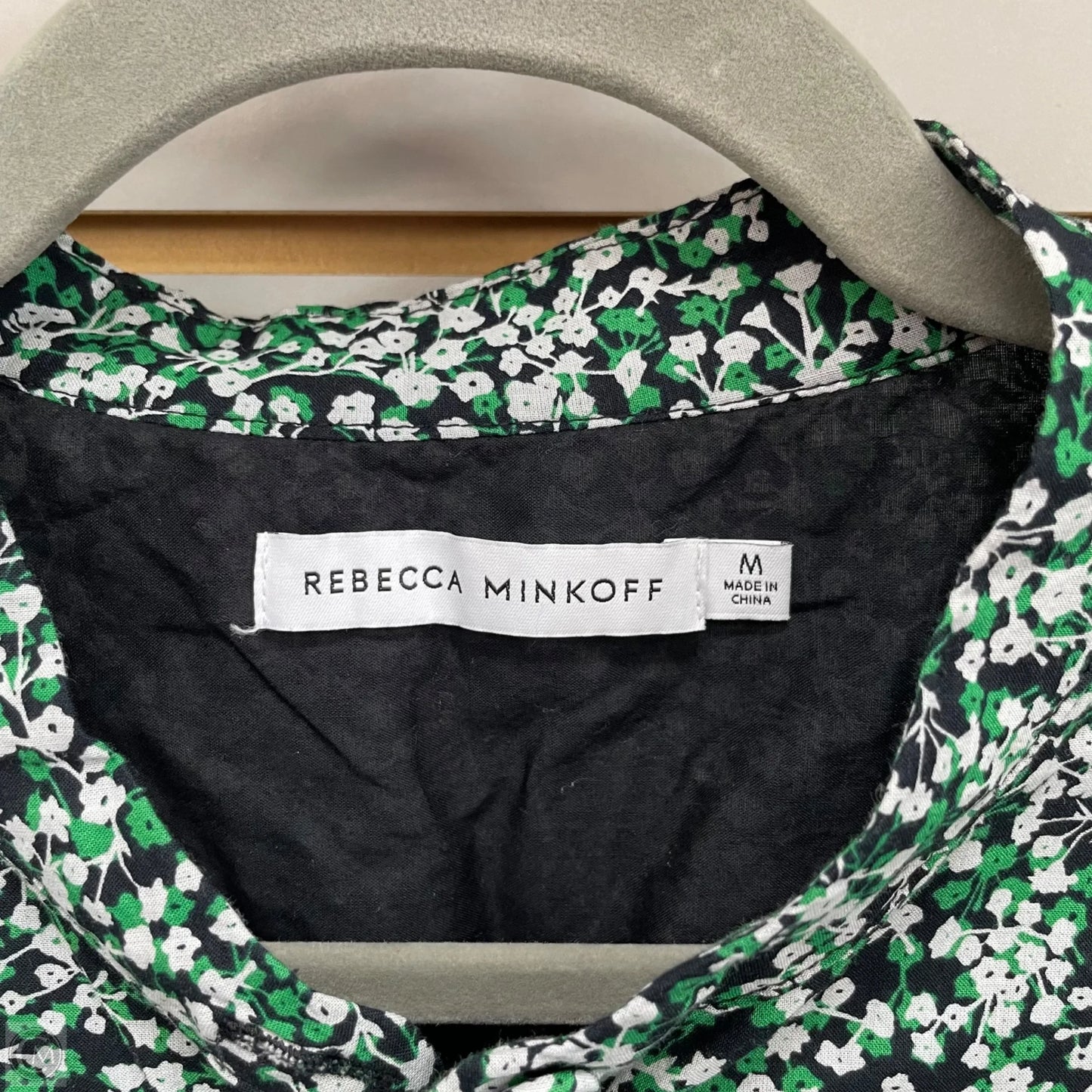 Dress Designer By Rebecca Minkoff In Green & White, Size: M