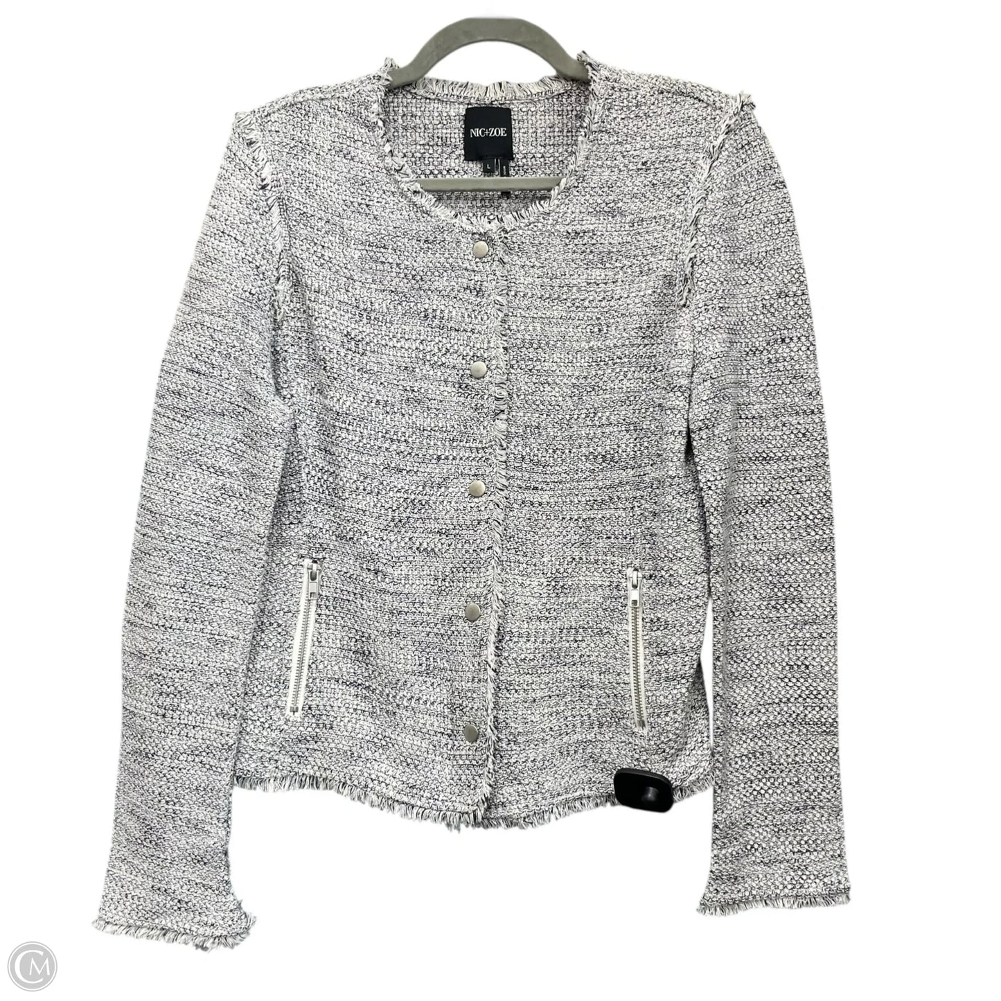 Blazer By Nic + Zoe In Blue & White, Size: L