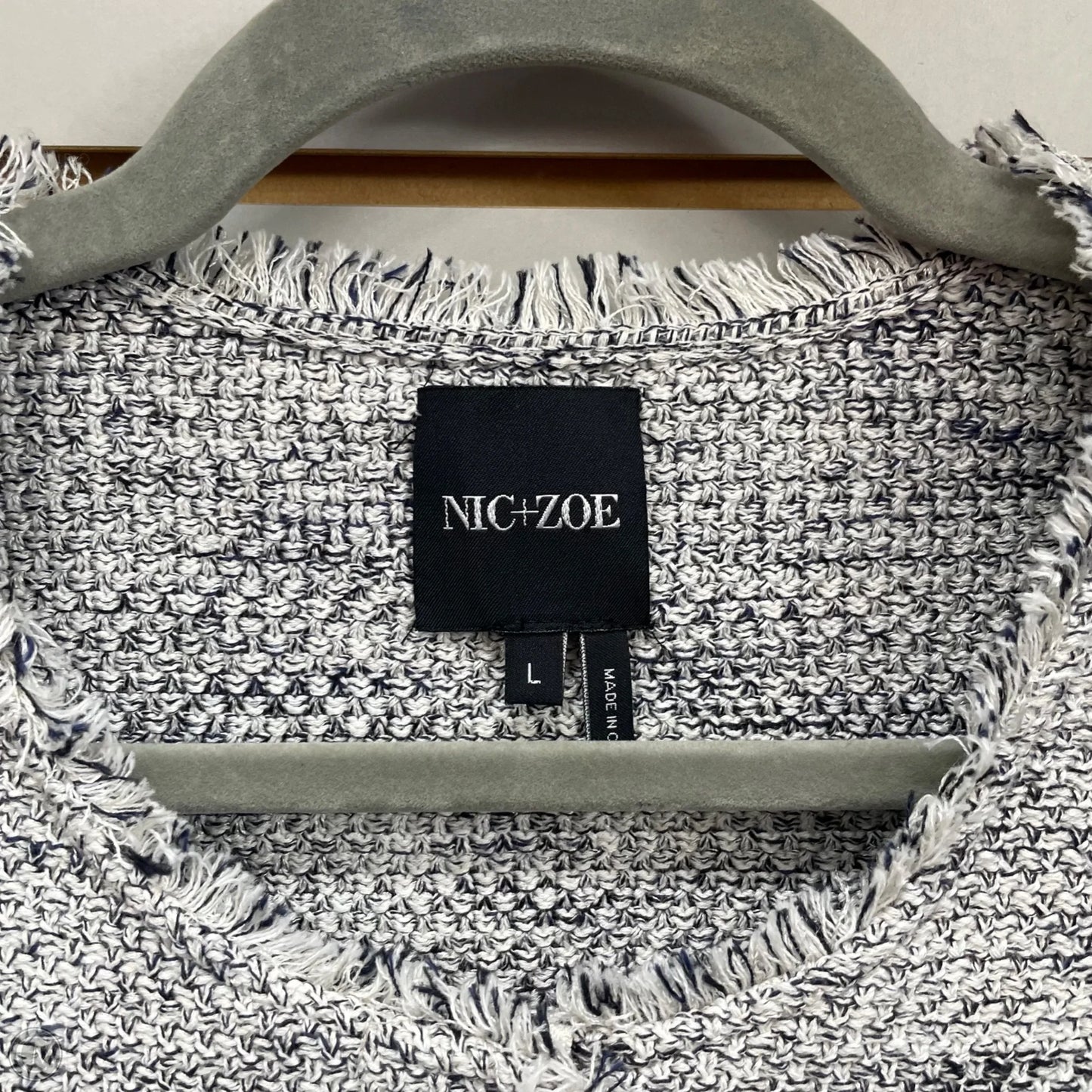 Blazer By Nic + Zoe In Blue & White, Size: L