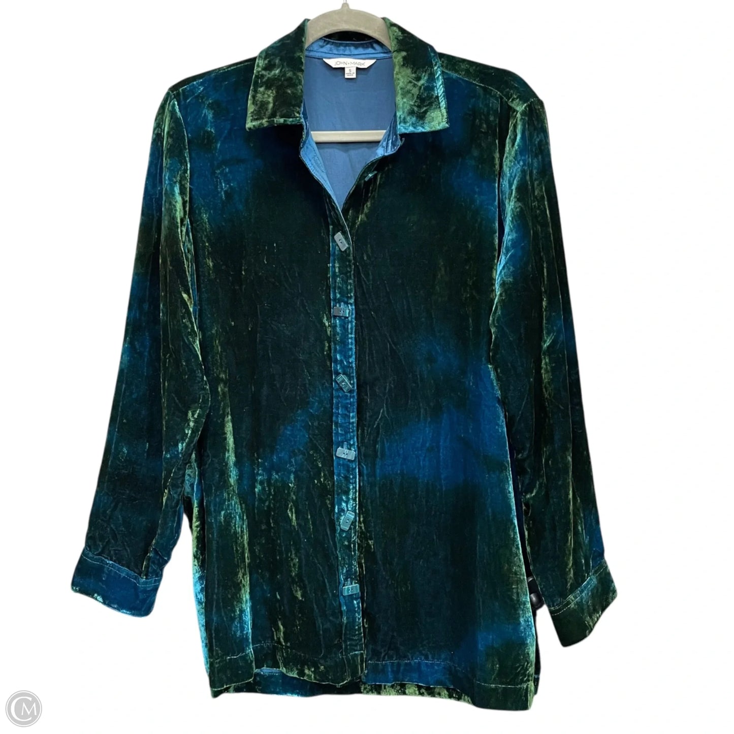 Top Long Sleeve By John Mark In Green, Size: S