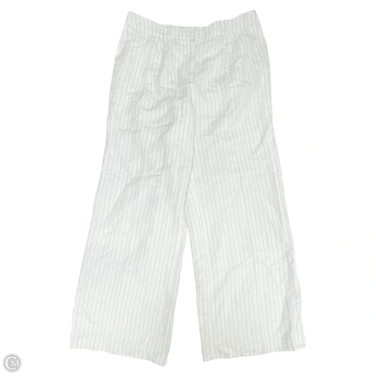 Pants Linen By Calvin Klein In Brown & White, Size: 16