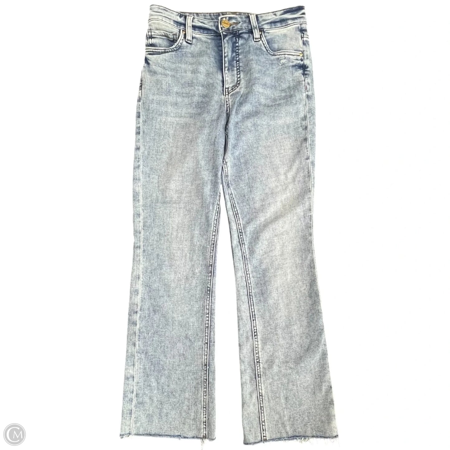 Jeans Flared By Kut In Blue Denim, Size: 0