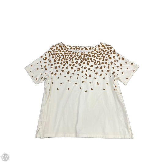 Top Short Sleeve By Talbots In Cream & Tan, Size: 1x