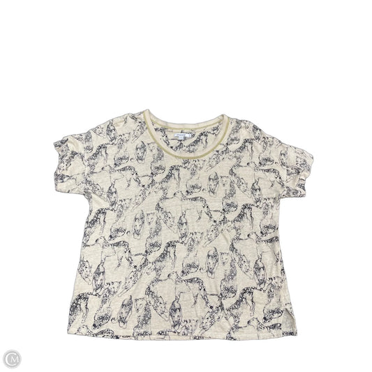 Top Short Sleeve By Chicos In Cream, Size: Xl
