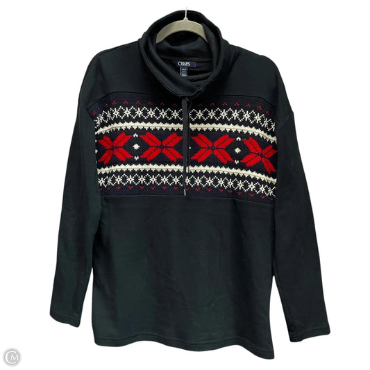 Top Long Sleeve By Chaps In Black & Red, Size: S
