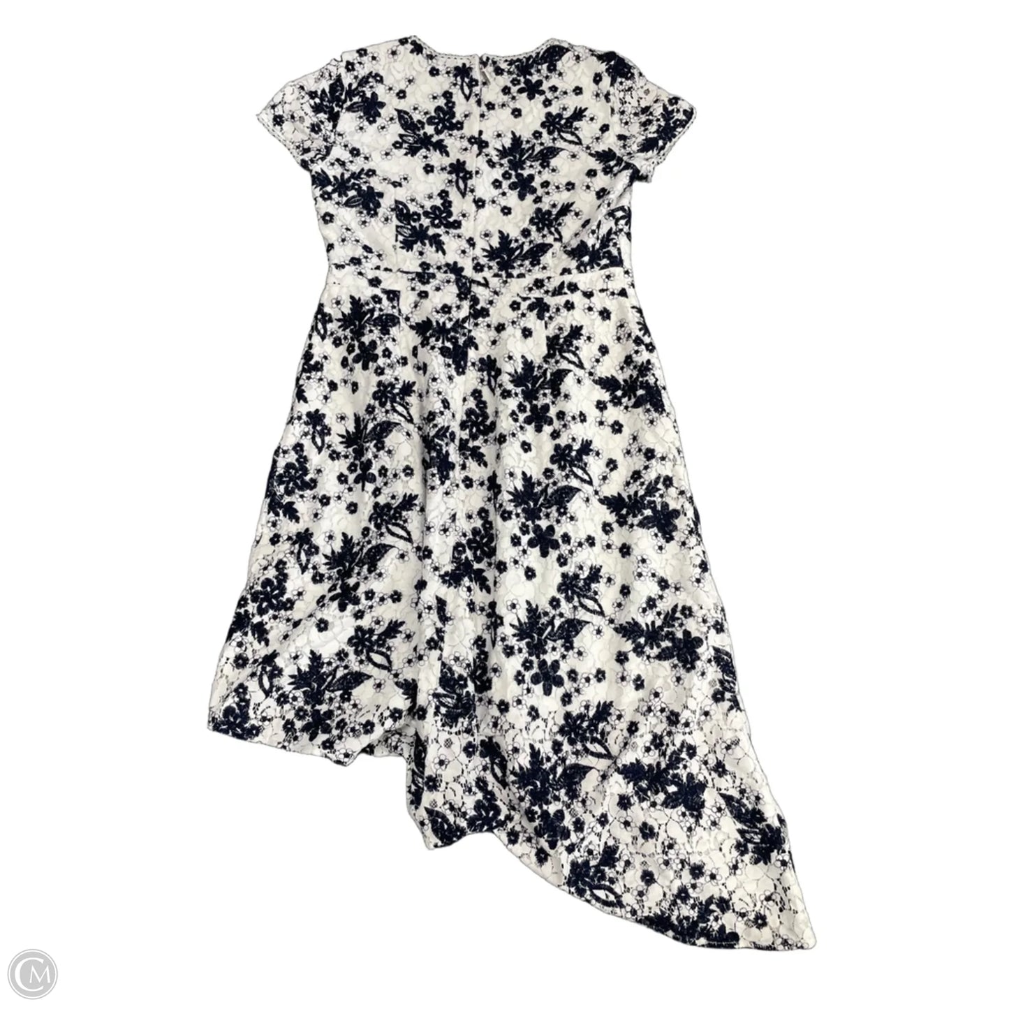 Dress Casual Midi By Karl Lagerfeld In Blue & White, Size: 10