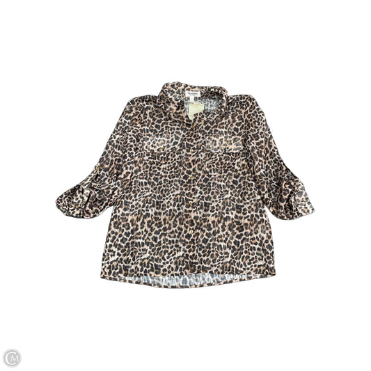 Top Long Sleeve By Eesome In Animal Print, Size: S