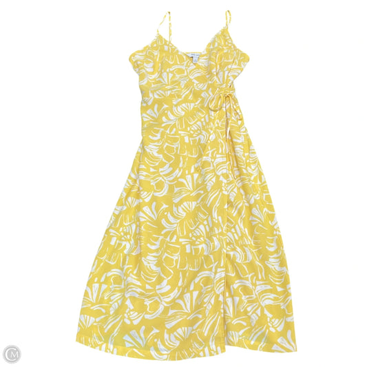 Dress Casual Midi By Nine West Apparel In White & Yellow, Size: S