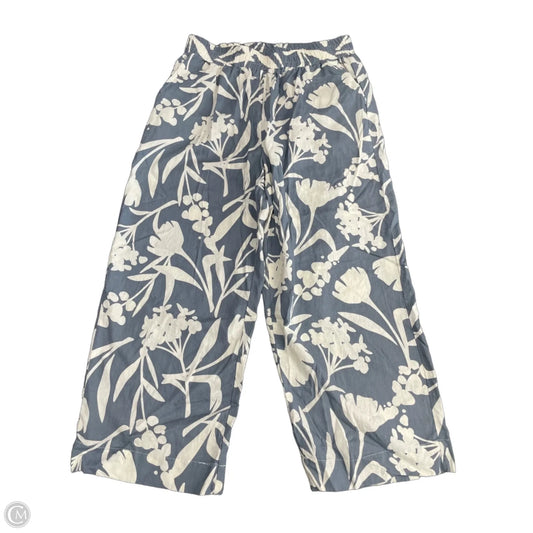 Pants Cropped By Clothes Mentor In Blue & Cream, Size: L