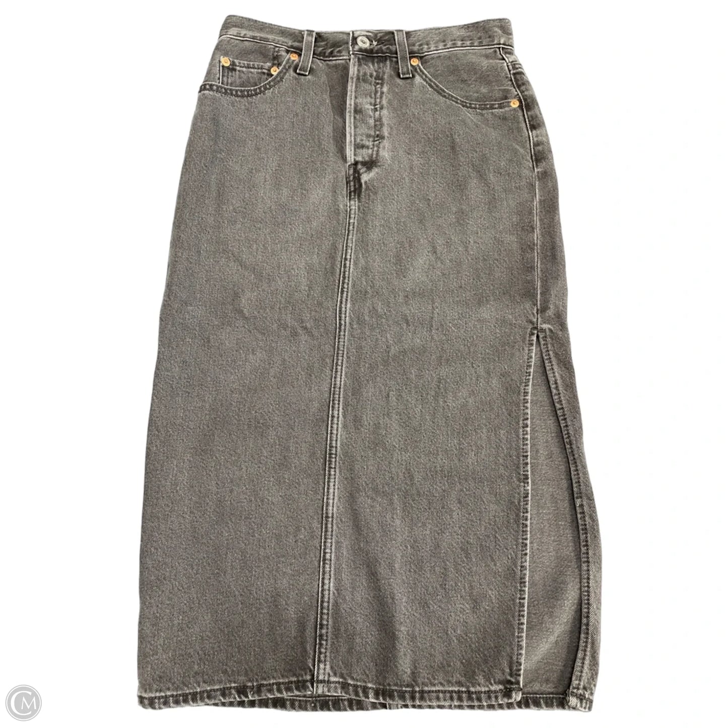 Skirt Midi By Levis In Black Denim, Size: 24