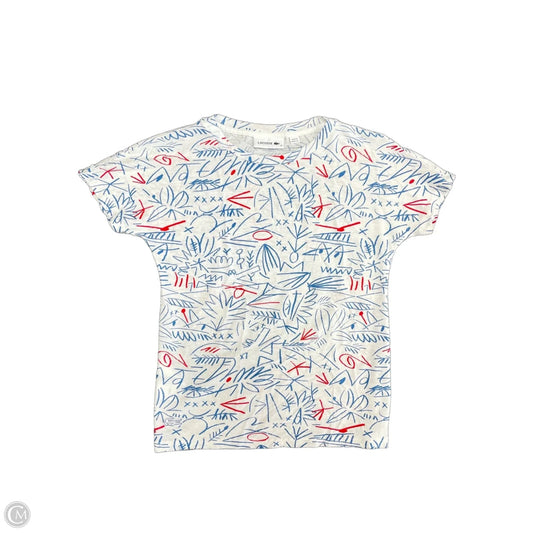 Top Short Sleeve By Lacoste In Blue & White, Size: 2