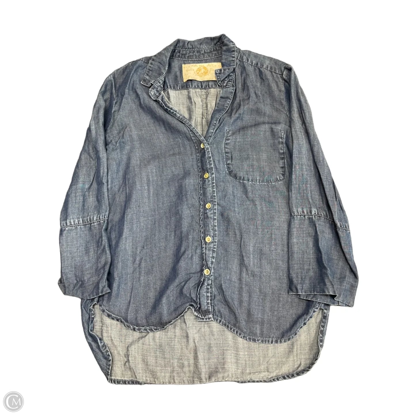 Top 3/4 Sleeve By Bella Dahl In Blue Denim, Size: Xs