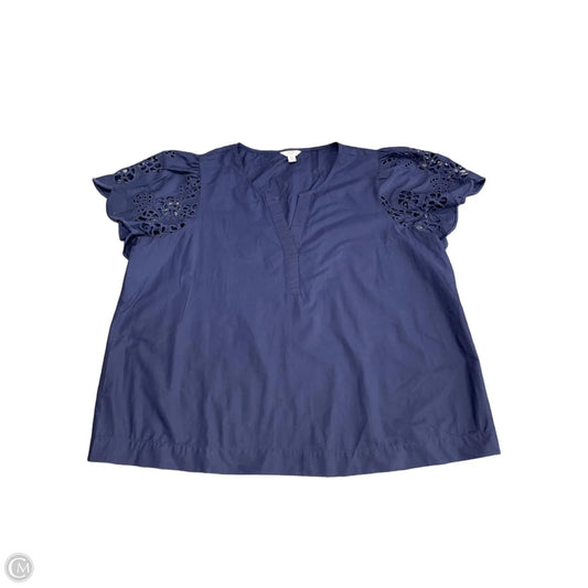 Top Short Sleeve By Crown And Ivy In Navy, Size: 1x