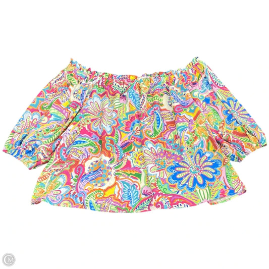 Top Short Sleeve By Flying Tomato In Multi-colored, Size: 2x