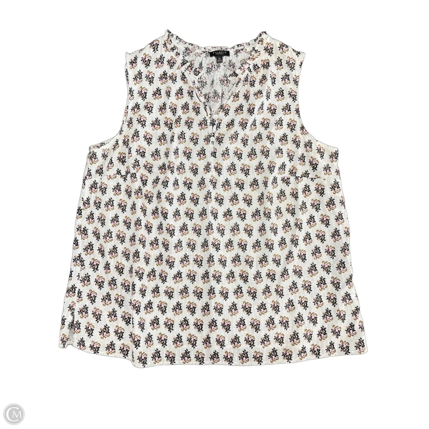 Top Sleeveless By Talbots In Floral Print, Size: Xl