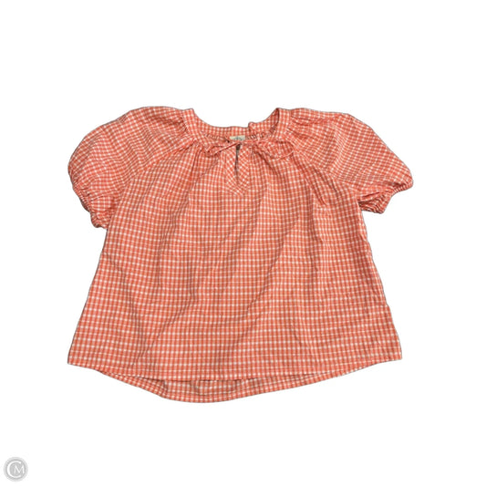 Top Short Sleeve By St Johns Bay In Pink & White, Size: 1x