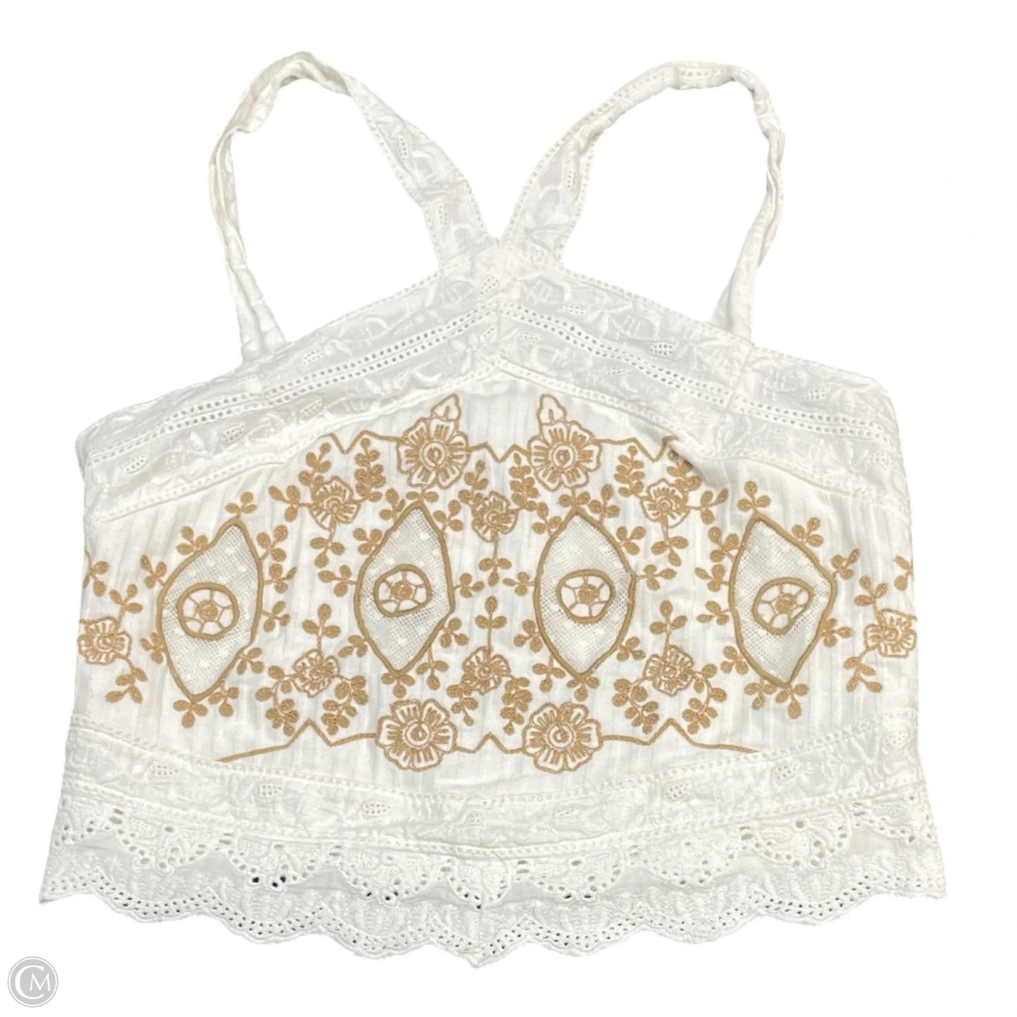 Top Sleeveless By Anthropologie In Brown & Cream, Size: M