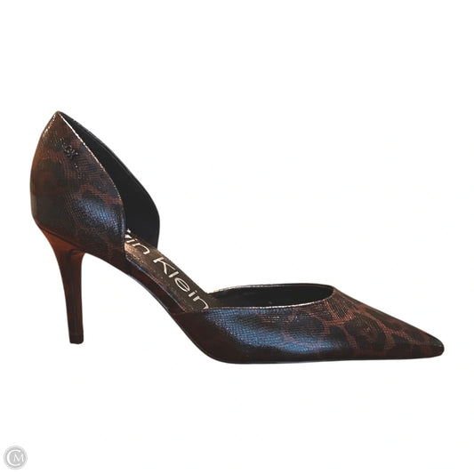 Sandals Heels Stiletto By Calvin Klein In Black & Brown, Size: 11
