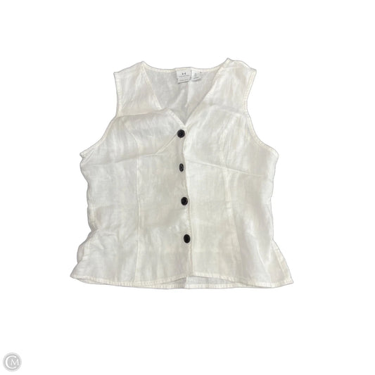 Top Sleeveless By Halston In White, Size: L