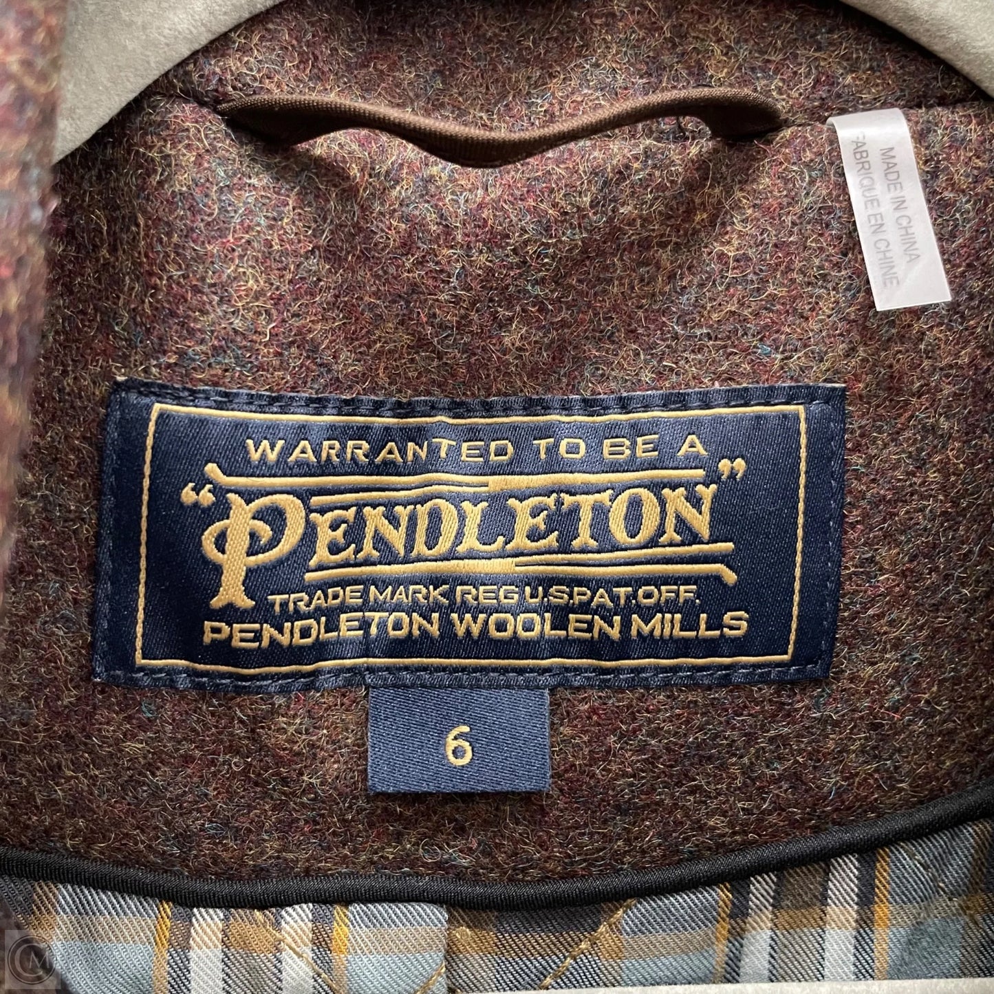 Coat Wool By Pendleton In Brown, Size: 6
