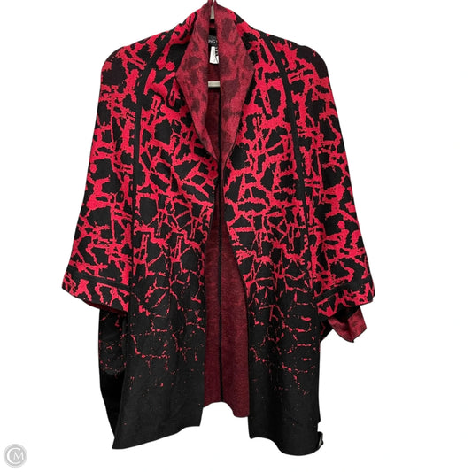 Sweater Cardigan By Ming Wang In Black & Red, Size: Xl