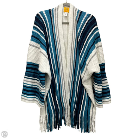 Sweater Cardigan By Ruby Rd In Blue & White, Size: Osfm